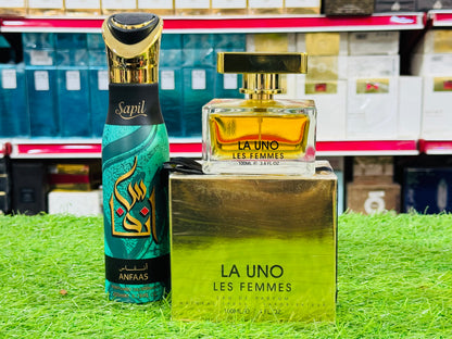 LA UNO by fragrance world 100 ML one spray gift (allow to open)