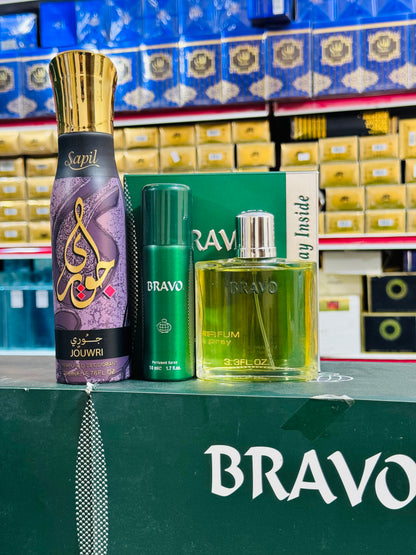 Bravo perfume 100 ML 2 body spray (allow to open)