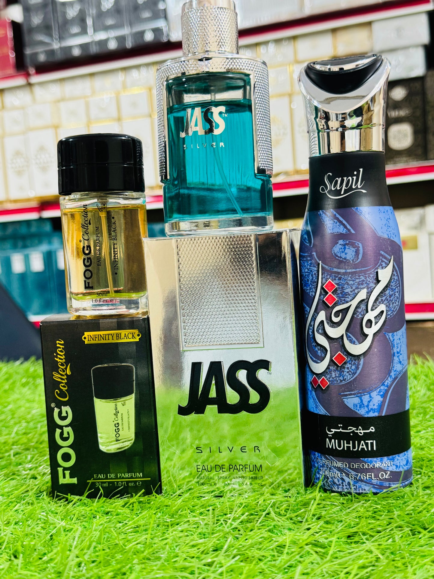 JASS silver 100 ML perfume fogg perfume 30 ML saphil spray gift 200 ML (allow to open)